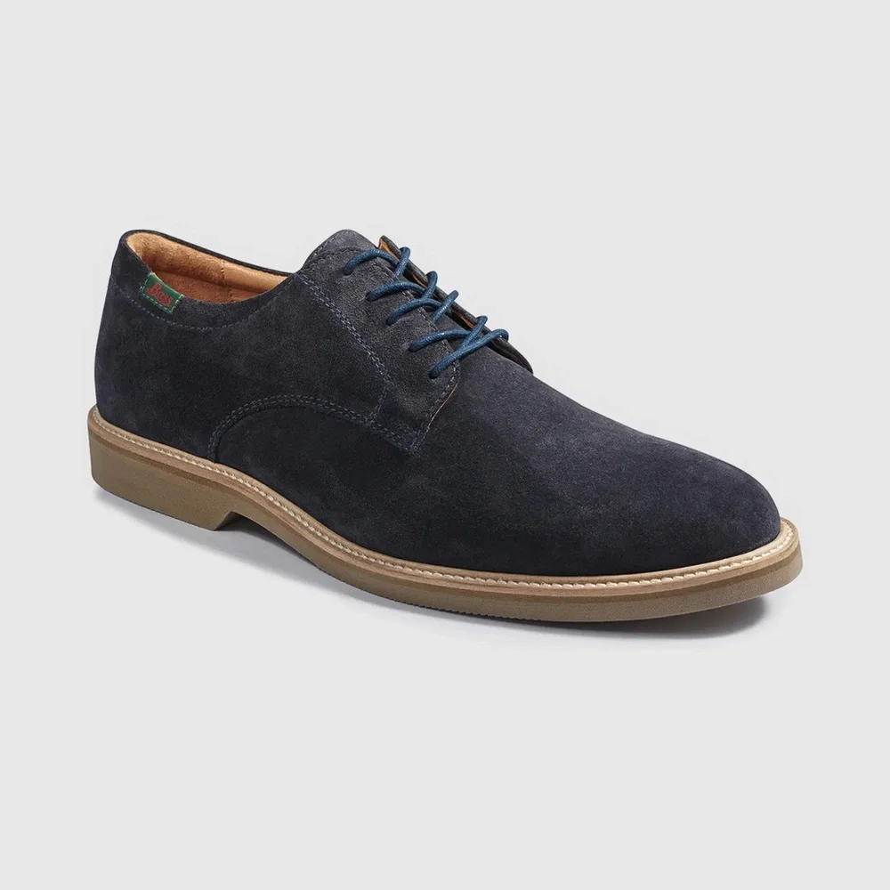 G. H. Bass & Co. Pasadena Navy Blue Suede Buck Lace Up‎ Oxford Shoes